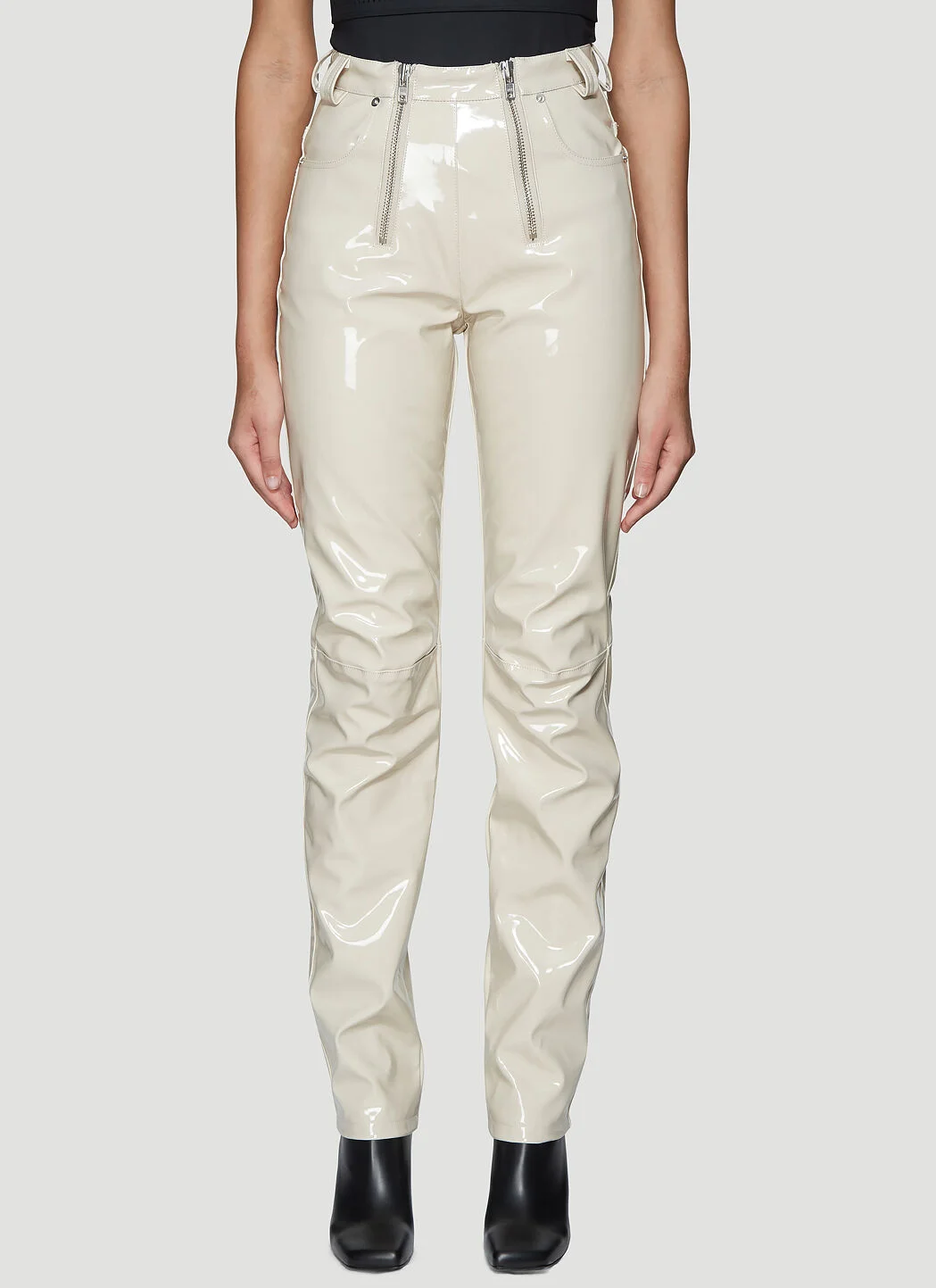 High Waist Vinyl Pants - 1