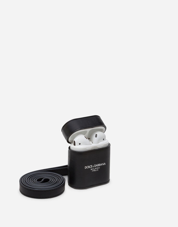 Calfskin airpods case with printed logo - 2