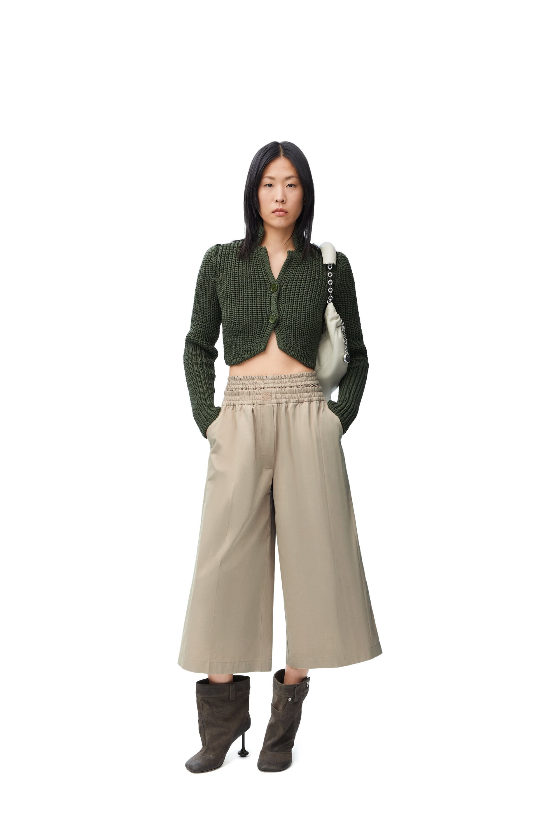 Cropped trousers in cotton and silk - 2