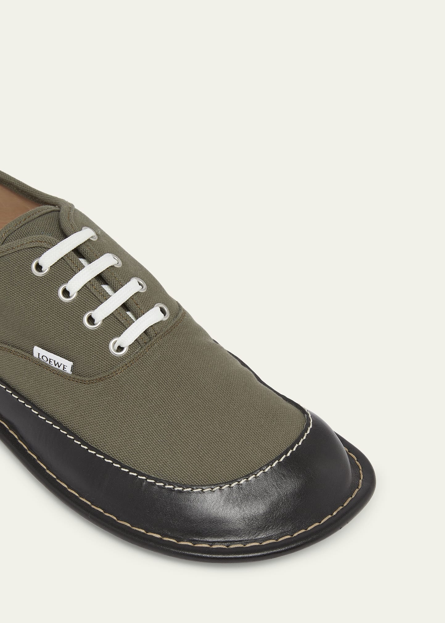 Men's Bay Canvas and Leather Low-Top Sneakers - 6