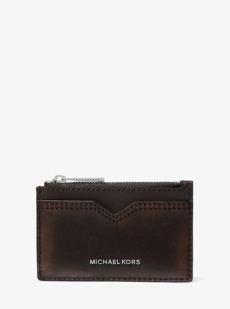 Hudson Burnished Leather Card Case - 1