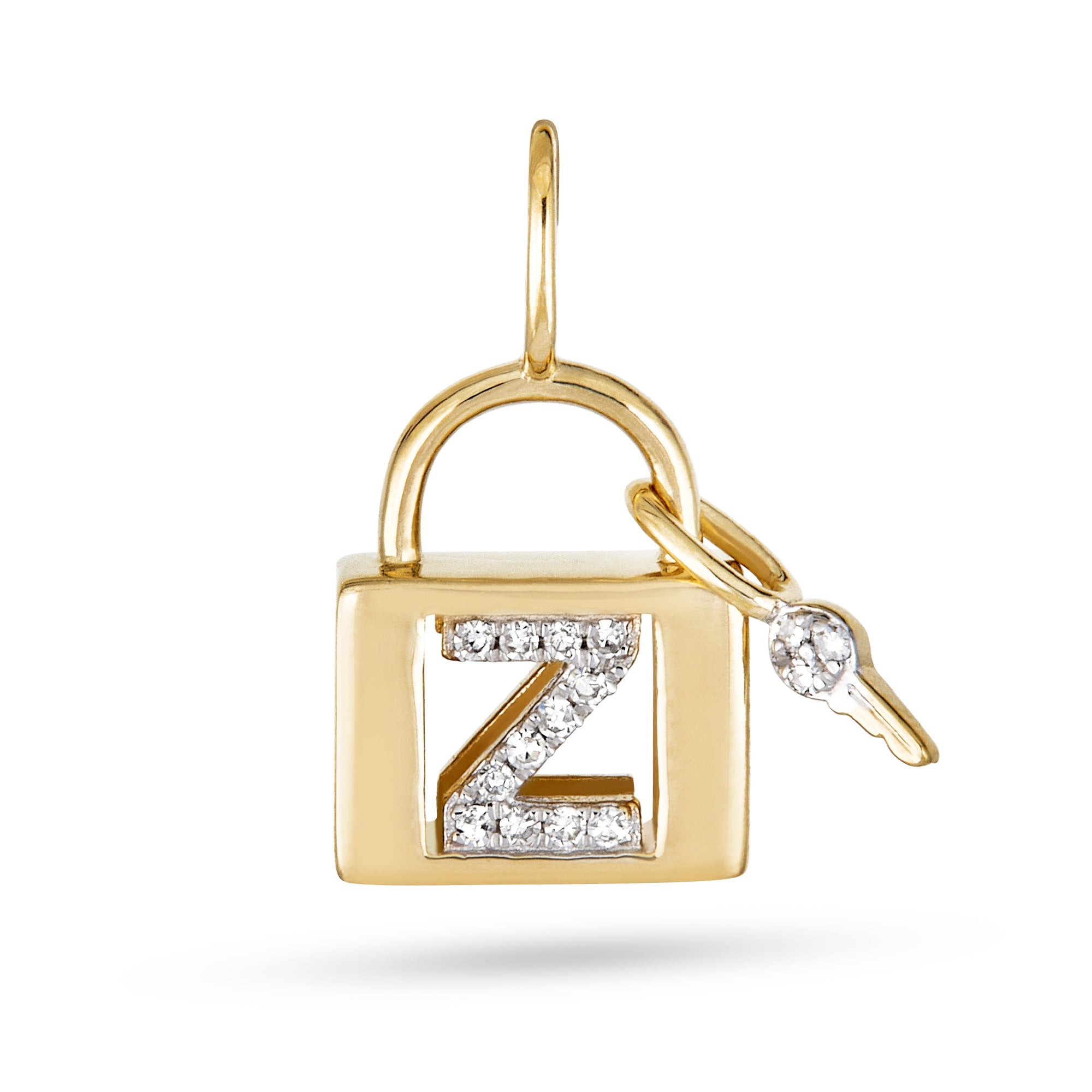 Love Lock Diamond Initial Charm - 30