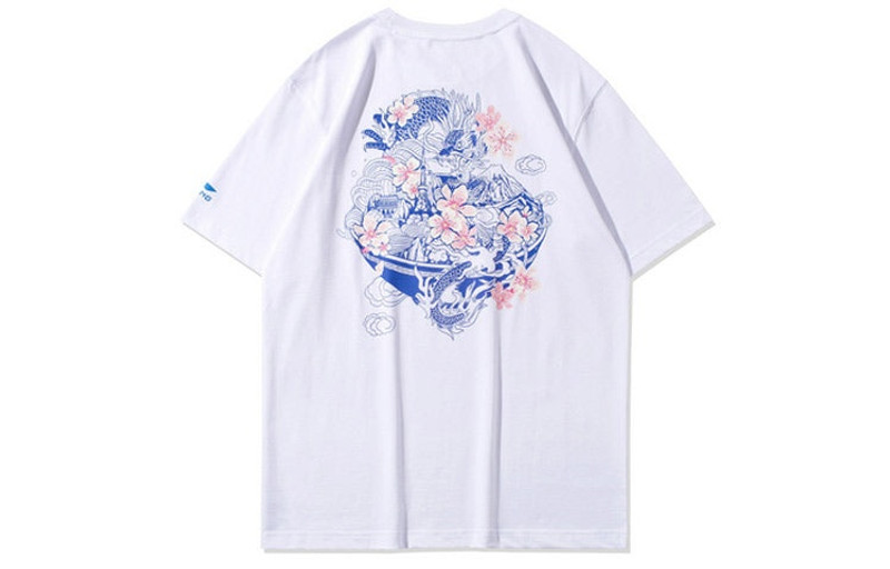 Li-Ning Li-Ning Sakura Limited Casual Sports Round Neck Tee 'White Blue' AHSQ661-1 outlook