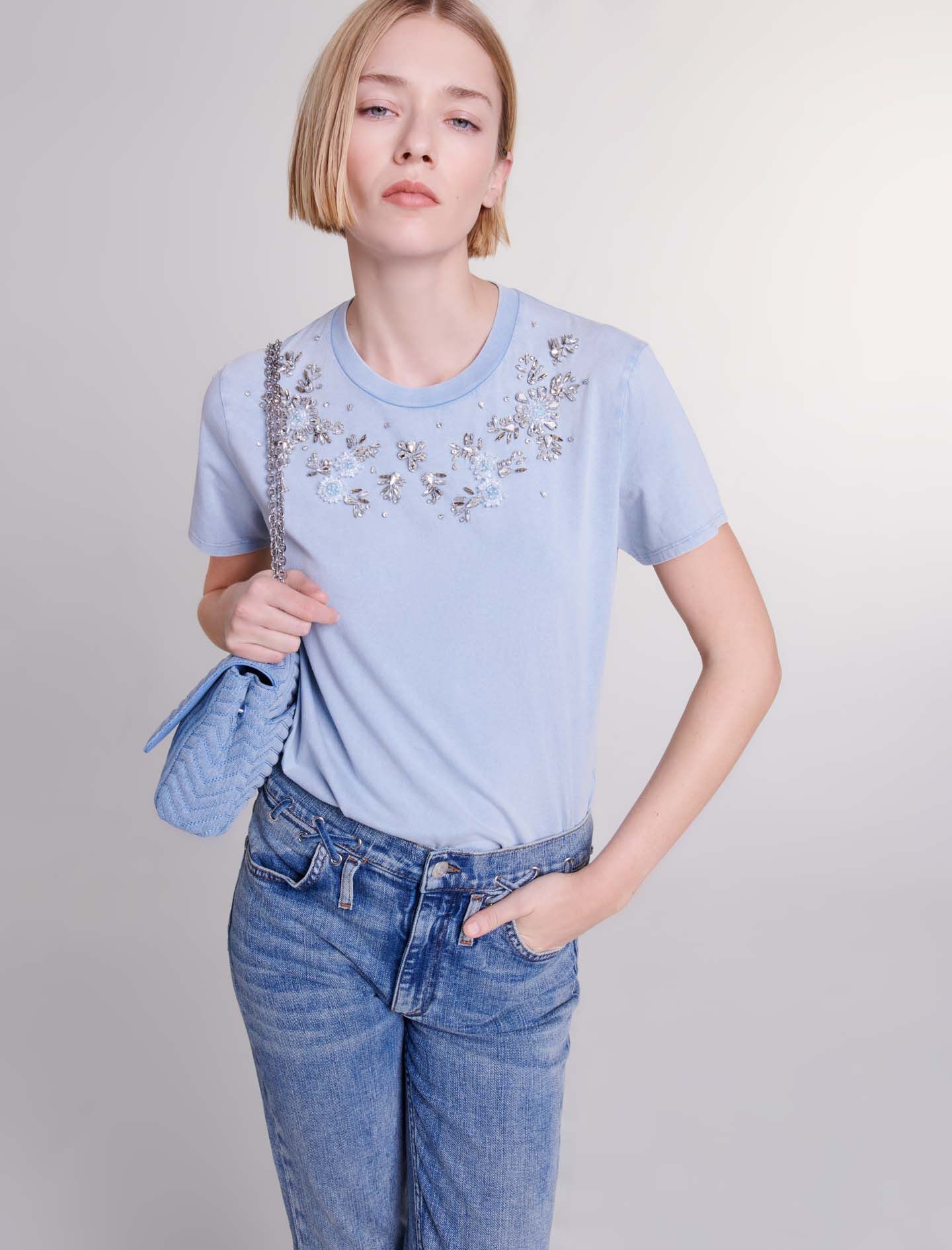 Rhinestone T-shirt - 6