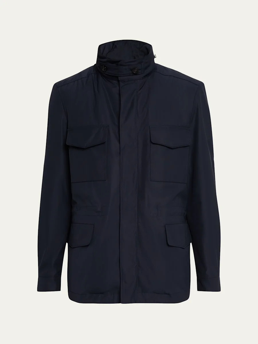 Men's Traveler Field Jacket with Stowaway Hood - 1