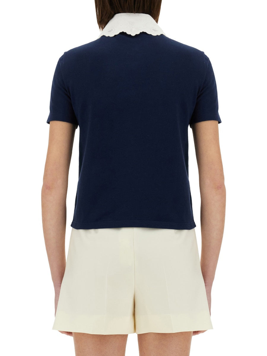 Valentino Women Embroidered Cotton Sweatshirt Polo Shirt - 3
