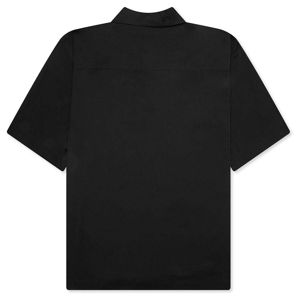 GLASS FINISH COTTON POPLIN SHIRT - BLACK - 2