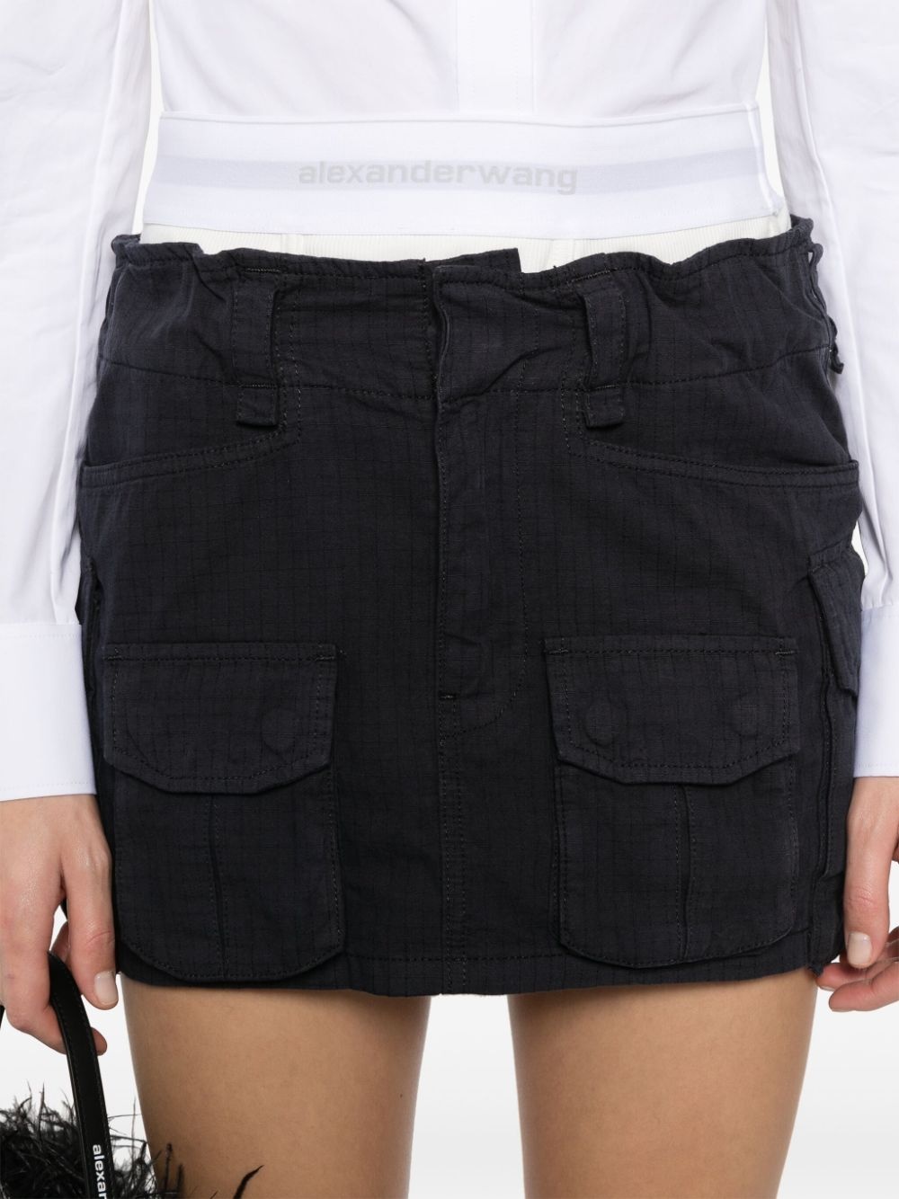 logo-waistband mini skirt - 5