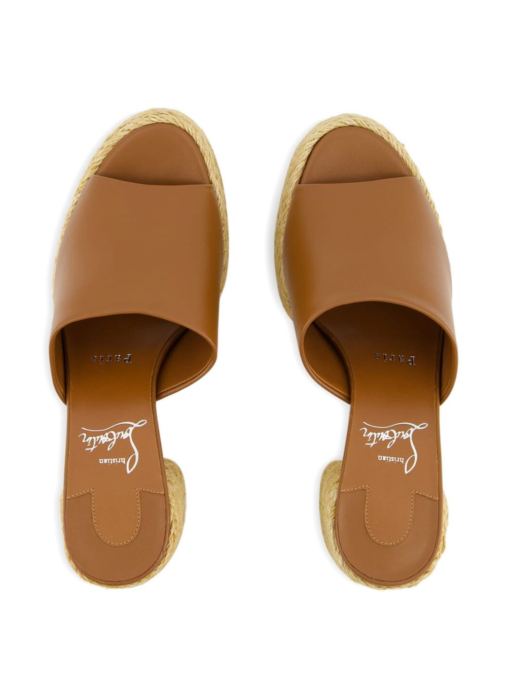 85mm leather jute platform heeled sandals - 3
