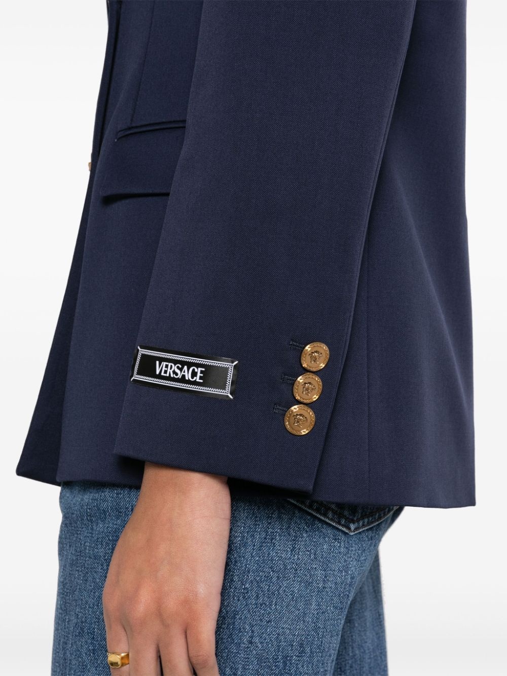 Medusa Head-buttons wool blazer - 5