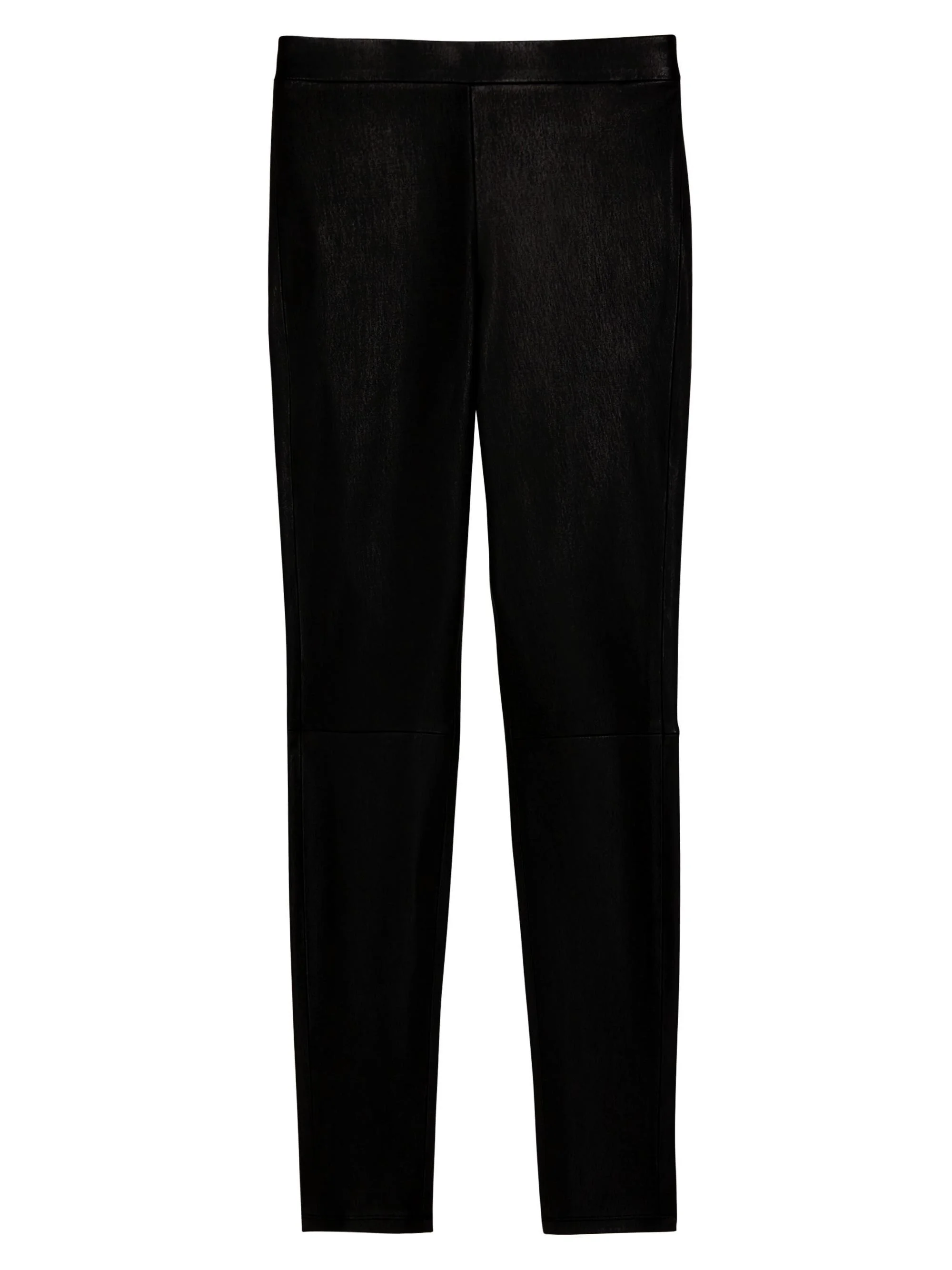 Women's Pull-On Leather Leggings - Black - 1