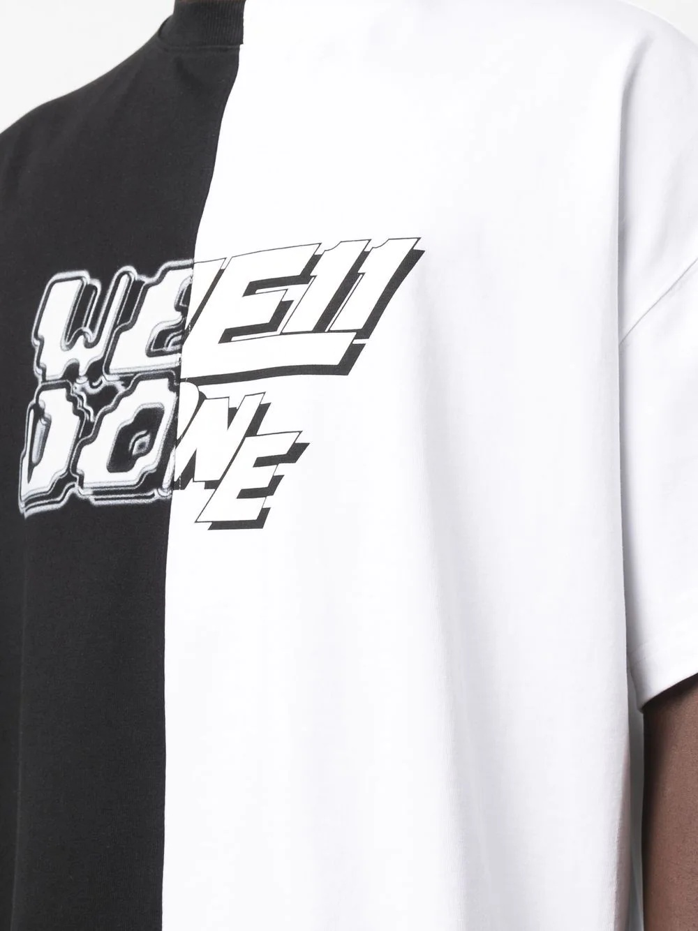 logo-print panelled T-Shirt - 7