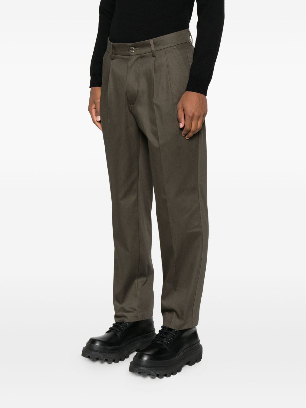 pleated cotton trousers - 3