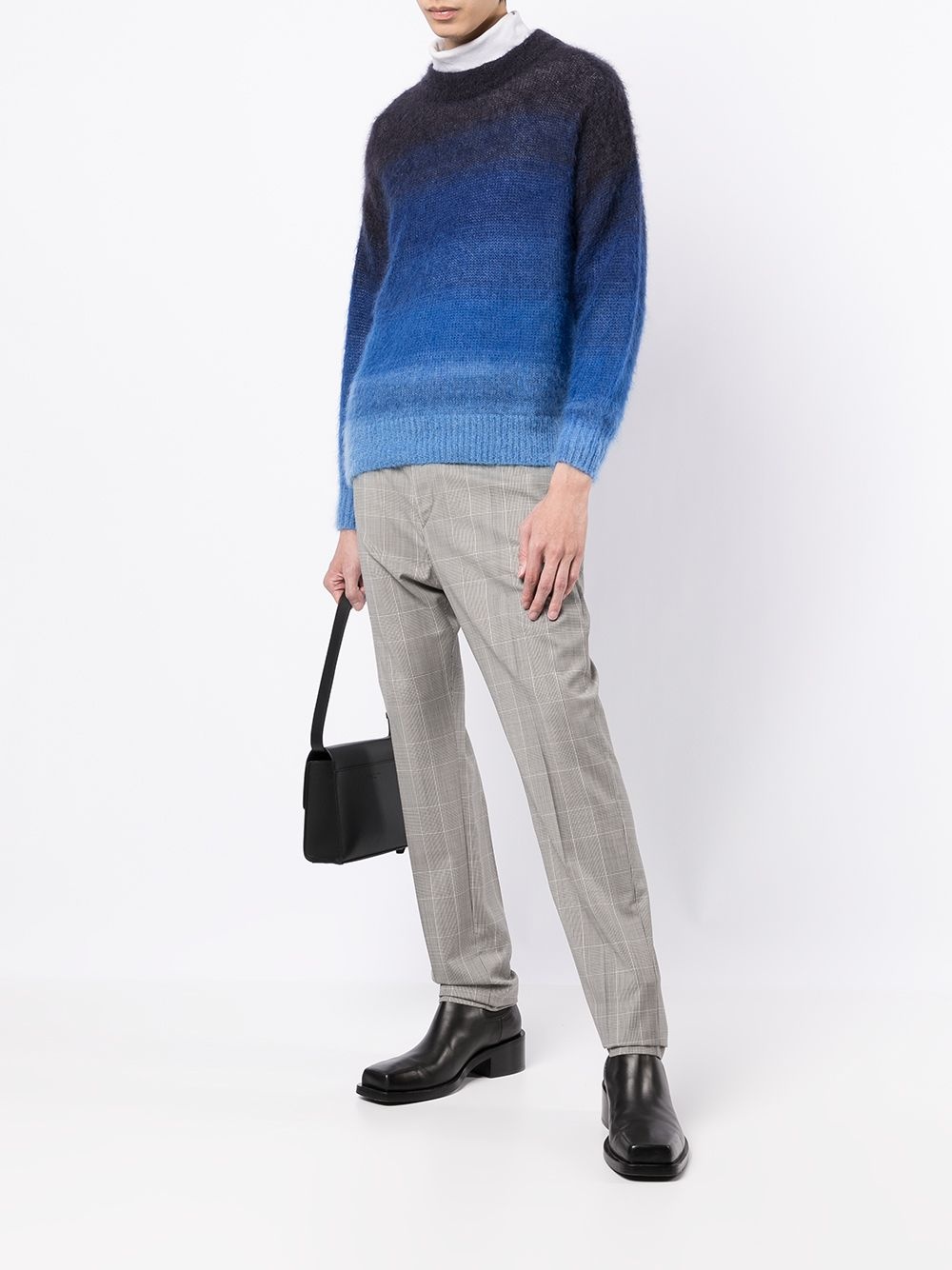 CHECK-PRINT COTTON TAILORED TROUSERS - 2