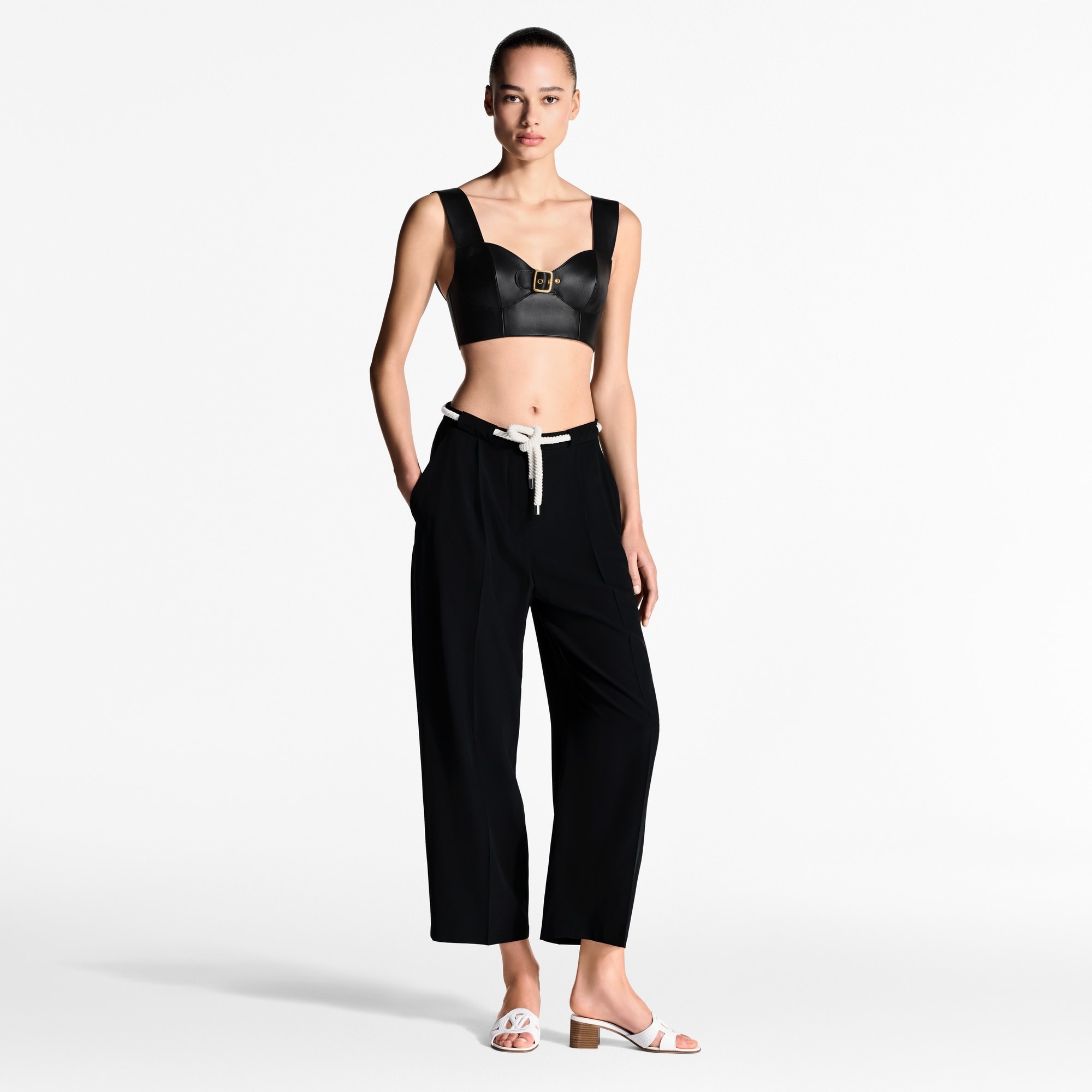 Rope Belt Tailored Pants - 4