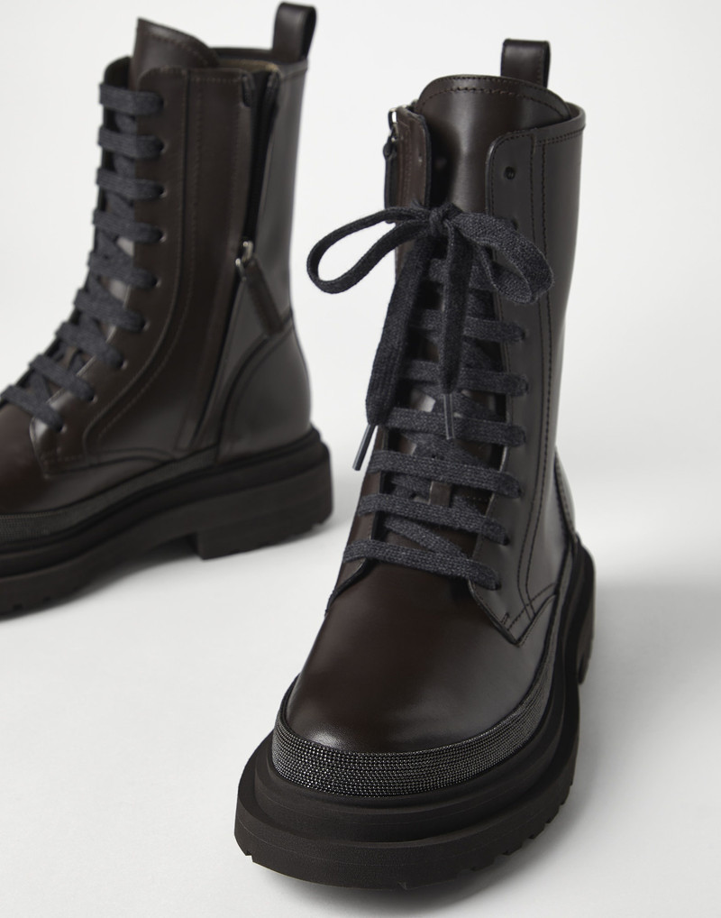 Matte calfskin boots with precious contour 3