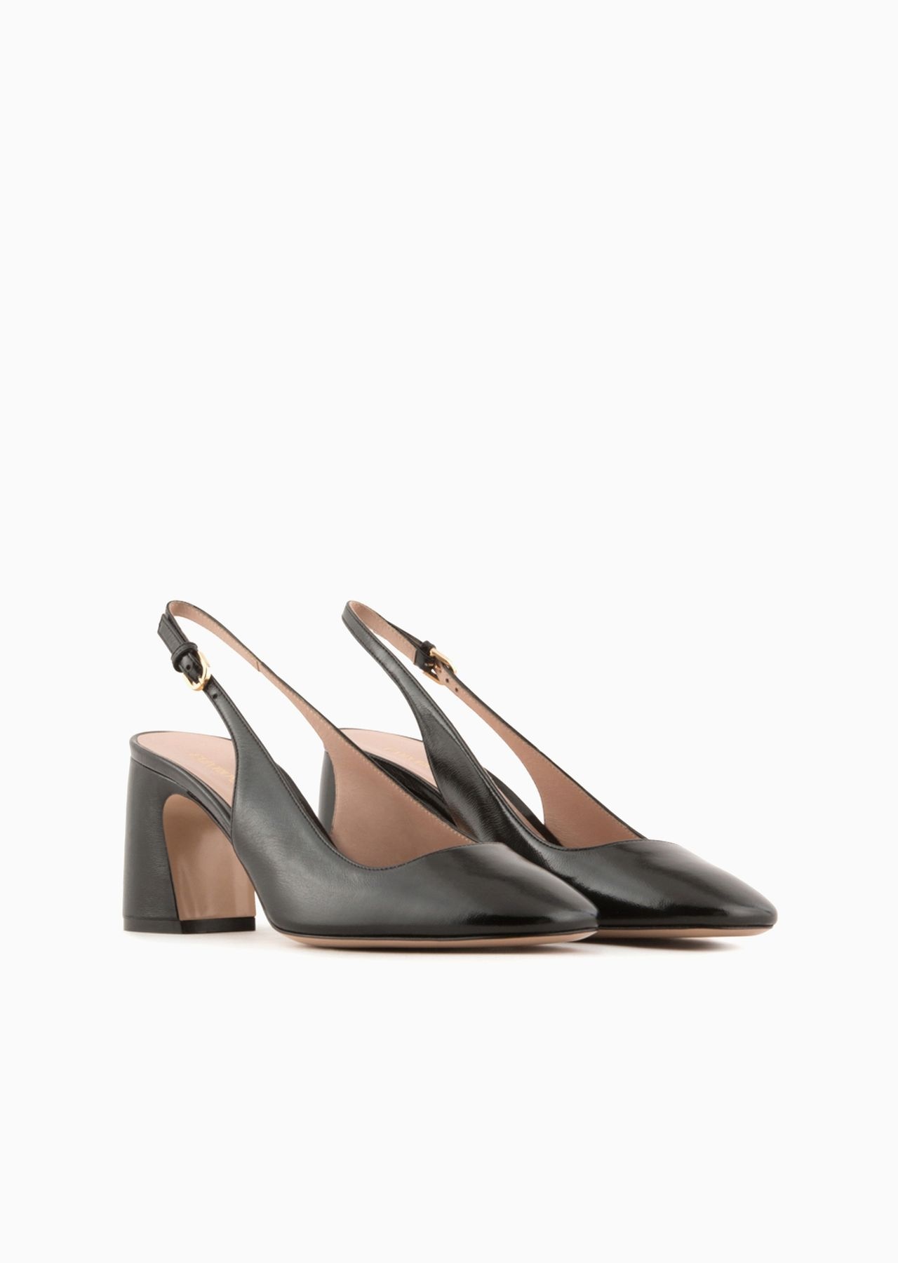 Patent leather slingback court shoes - 2