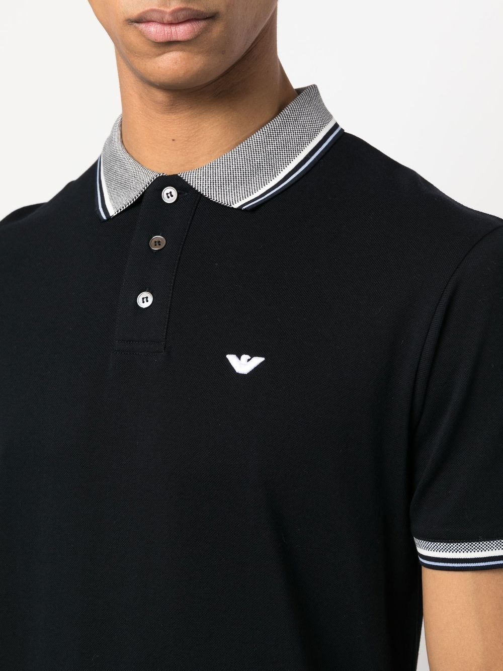 logo-embroidered tipped polo shirt - 5