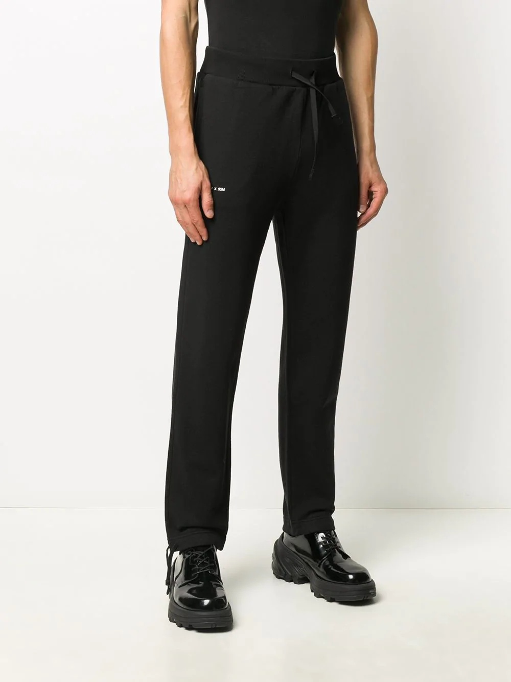 logo print track trousers - 4