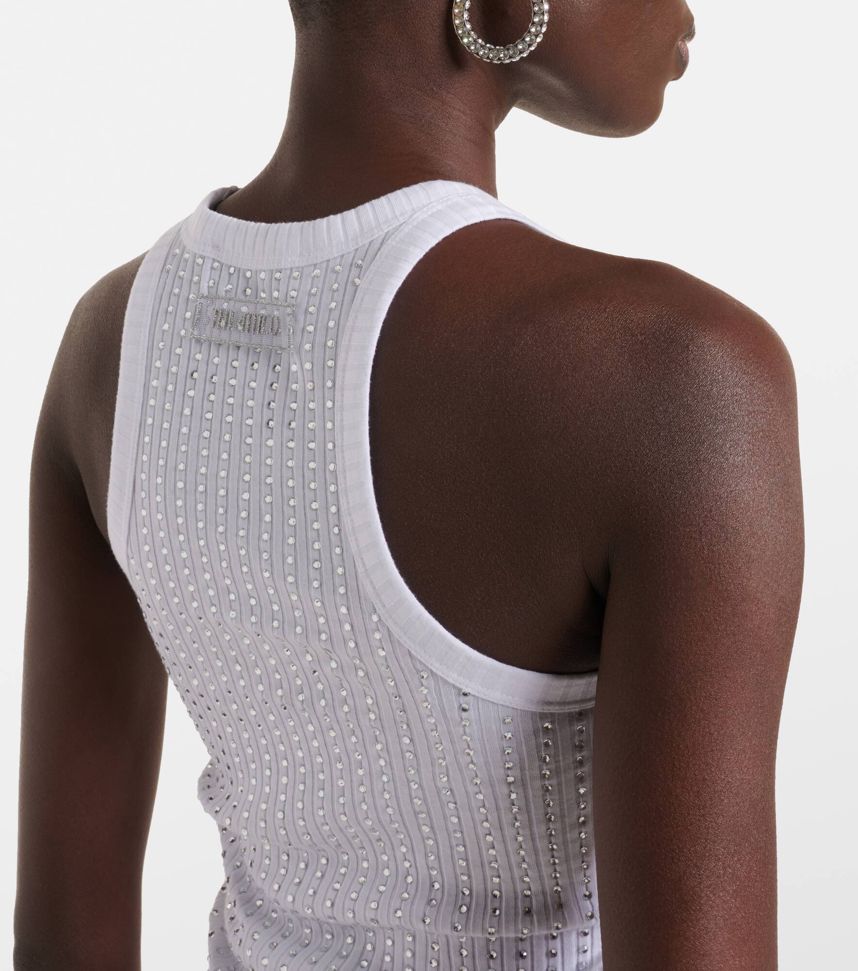 Embellished cotton jersey top - 6
