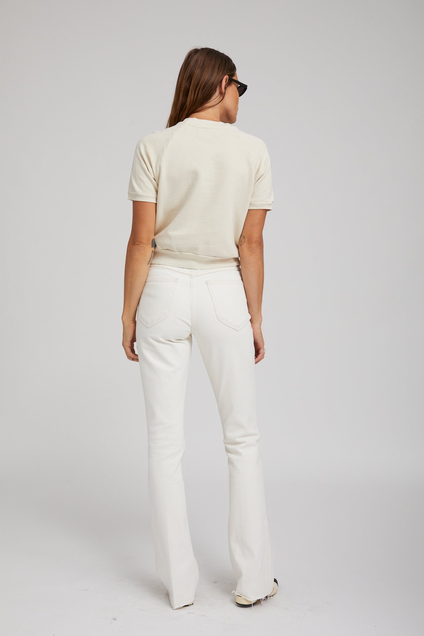 VINTAGE WHITE COTTON RAGLAN SWEATSHIRT TEE - 3