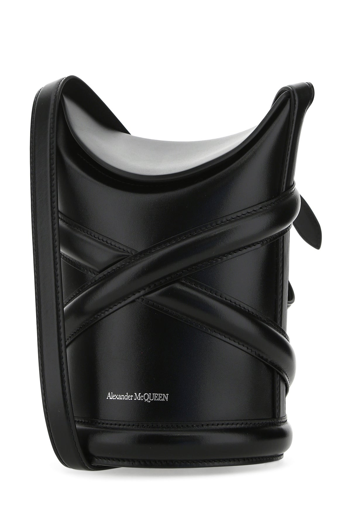 Black leather The Curve bucket bag - 2