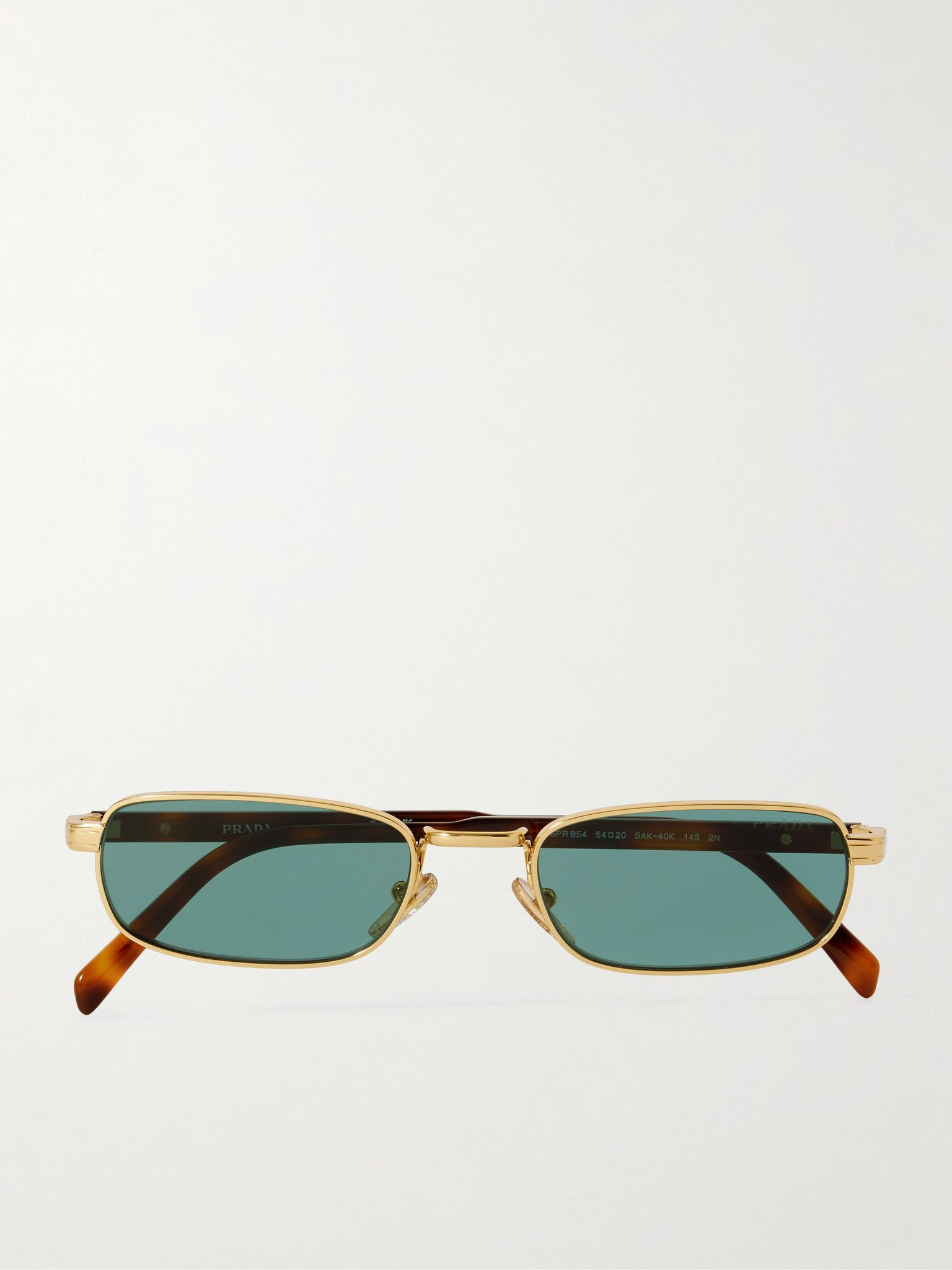 Rectangle-frame gold-tone and tortoiseshell acetate sunglasses Tortoiseshell - 1
