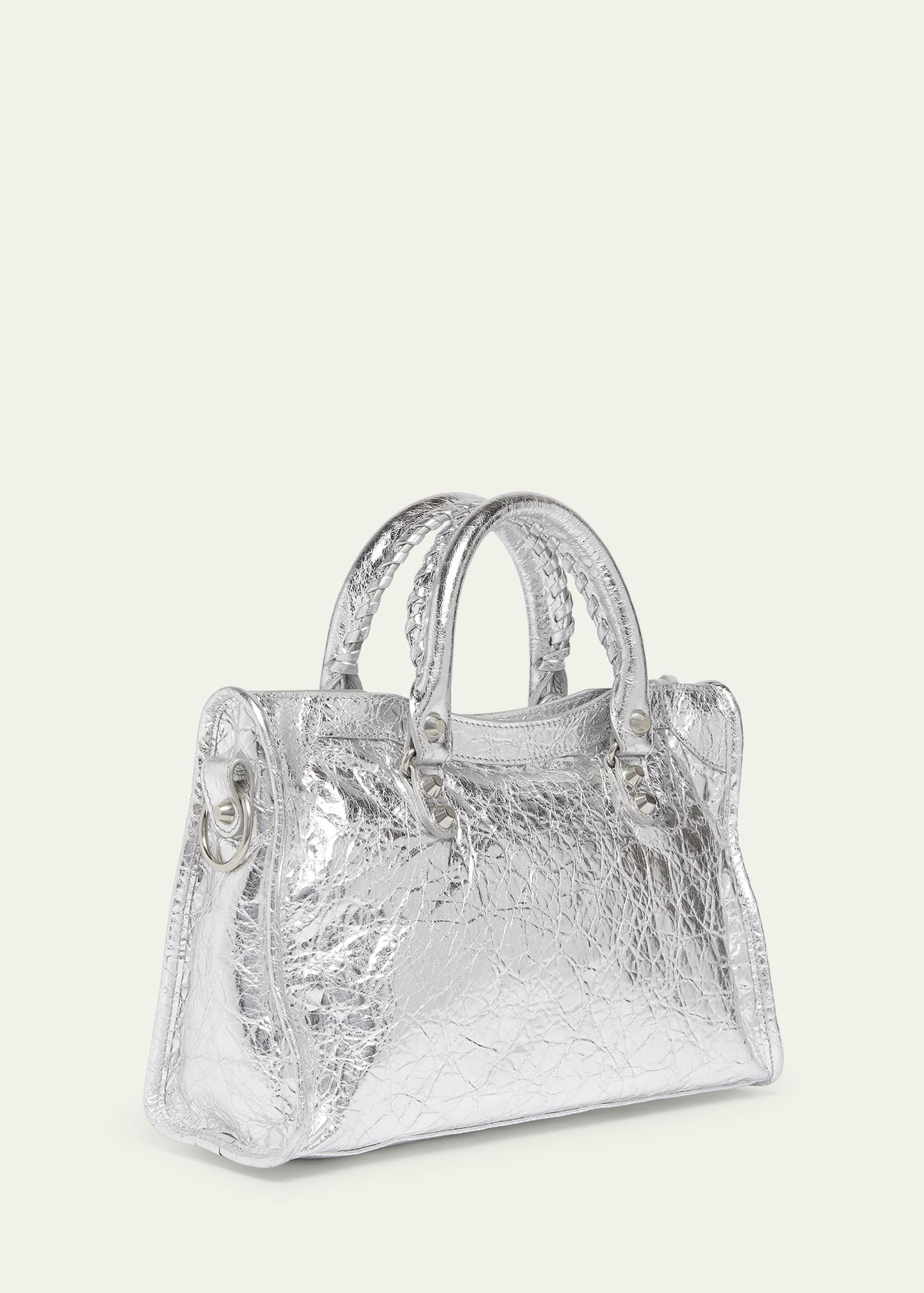 Le City Small Metallic Leather Tote Bag - 3