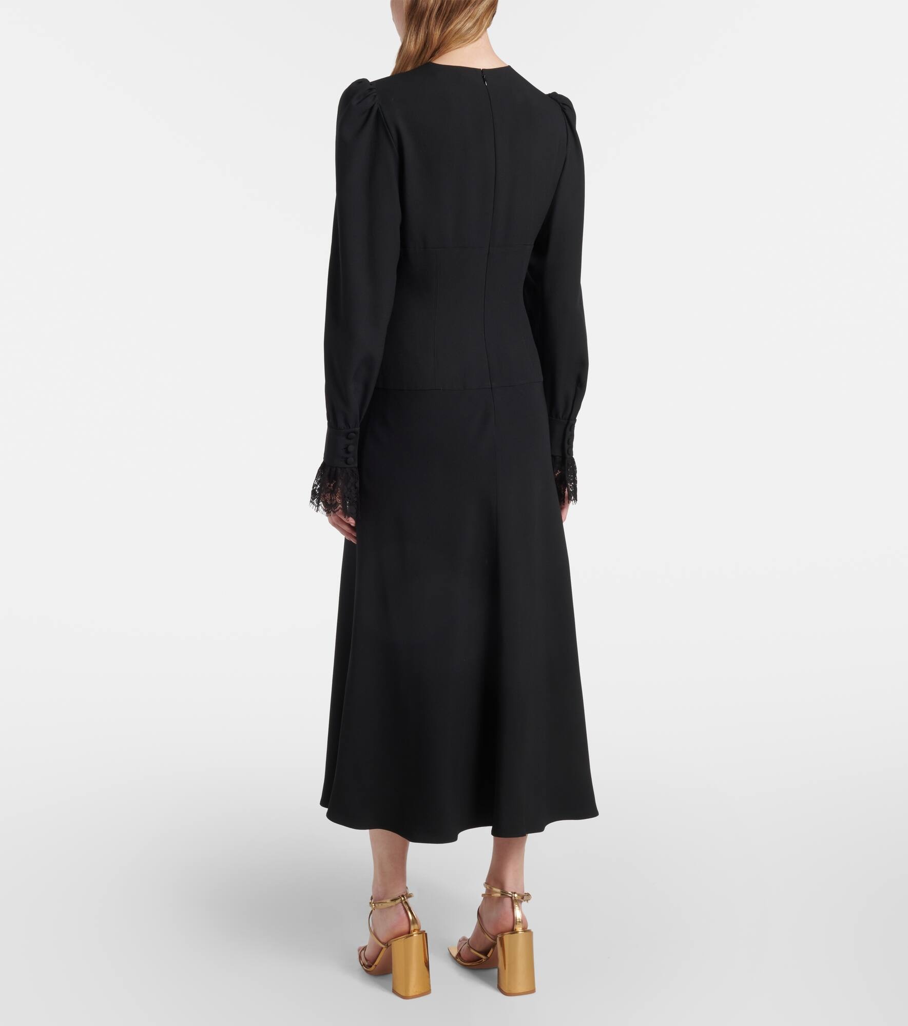 Envers lace-trimmed satin midi dress - 3