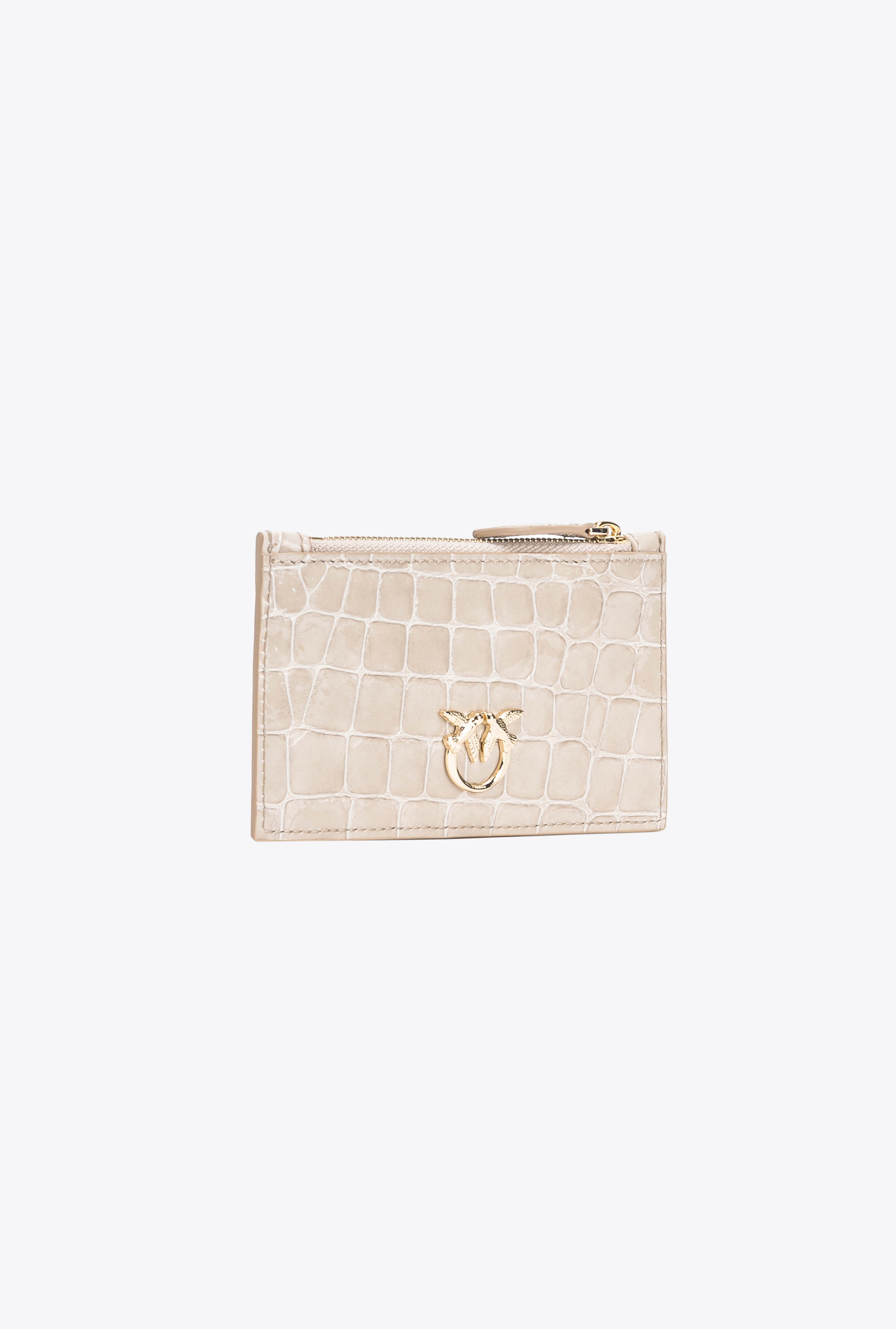 PINKO GALLERIA SHINY CROC-PRINT CARD HOLDER - 3