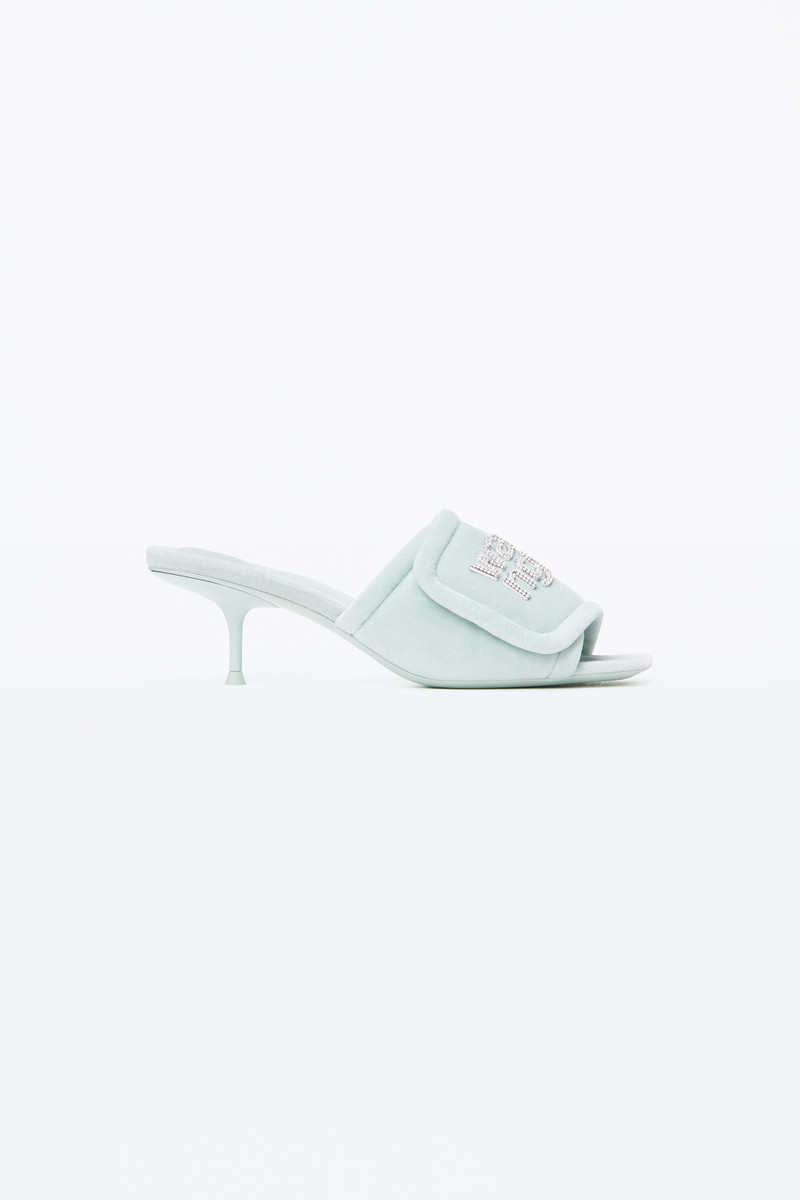 JESSIE VELOUR CRYSTAL LOGO SANDAL 1