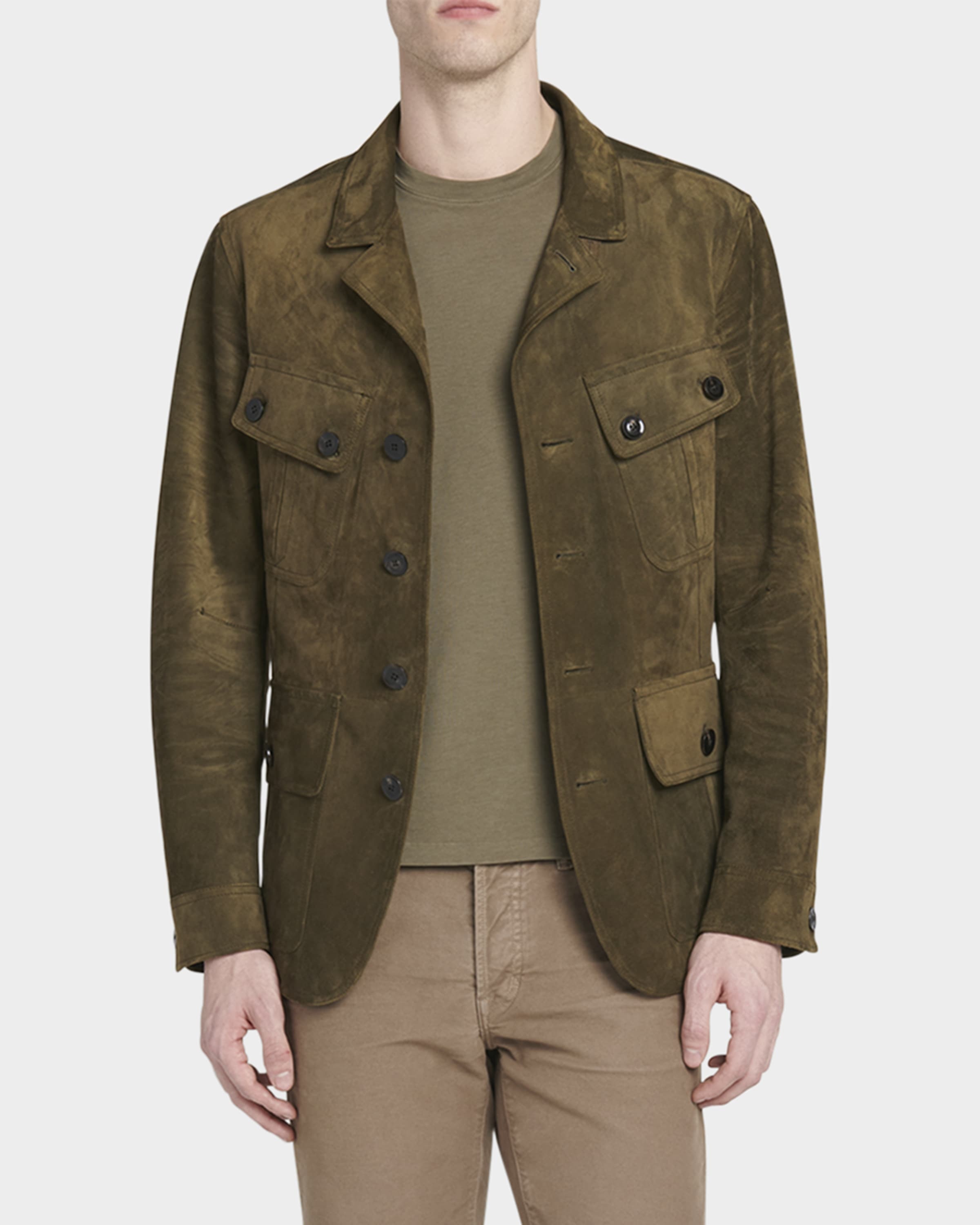 Men's Cashmere-Suede Sartorial Military Jacket - 2