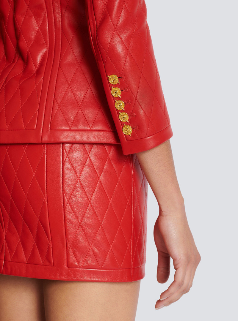 Quilted lambskin edge-to-edge jacket 6