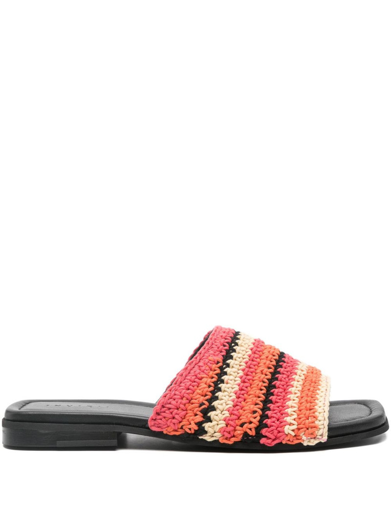 striped crochet flat sandals 1