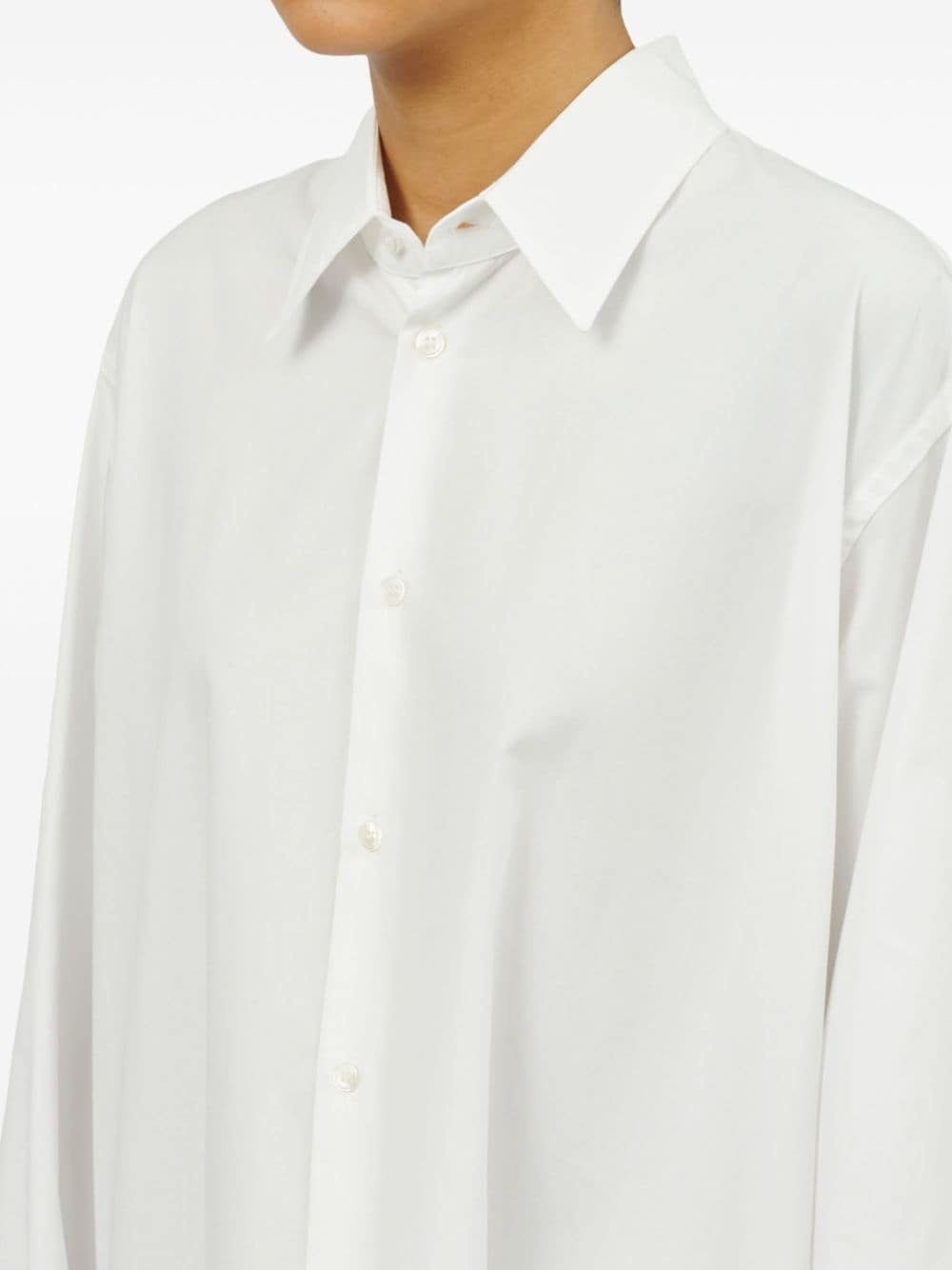 asymmetric cotton shirt dress - 7