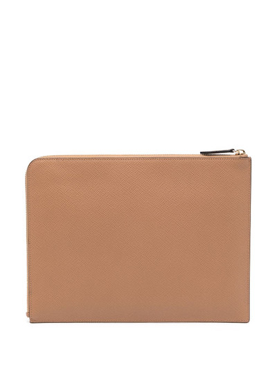 Smythson Panama grained leather pouch outlook