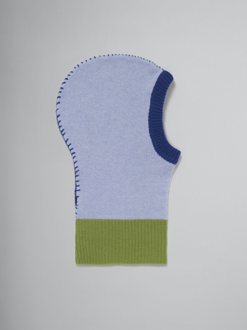 BLUE COLOUR-BLOCK CASHMERE BALACLAVA - 1