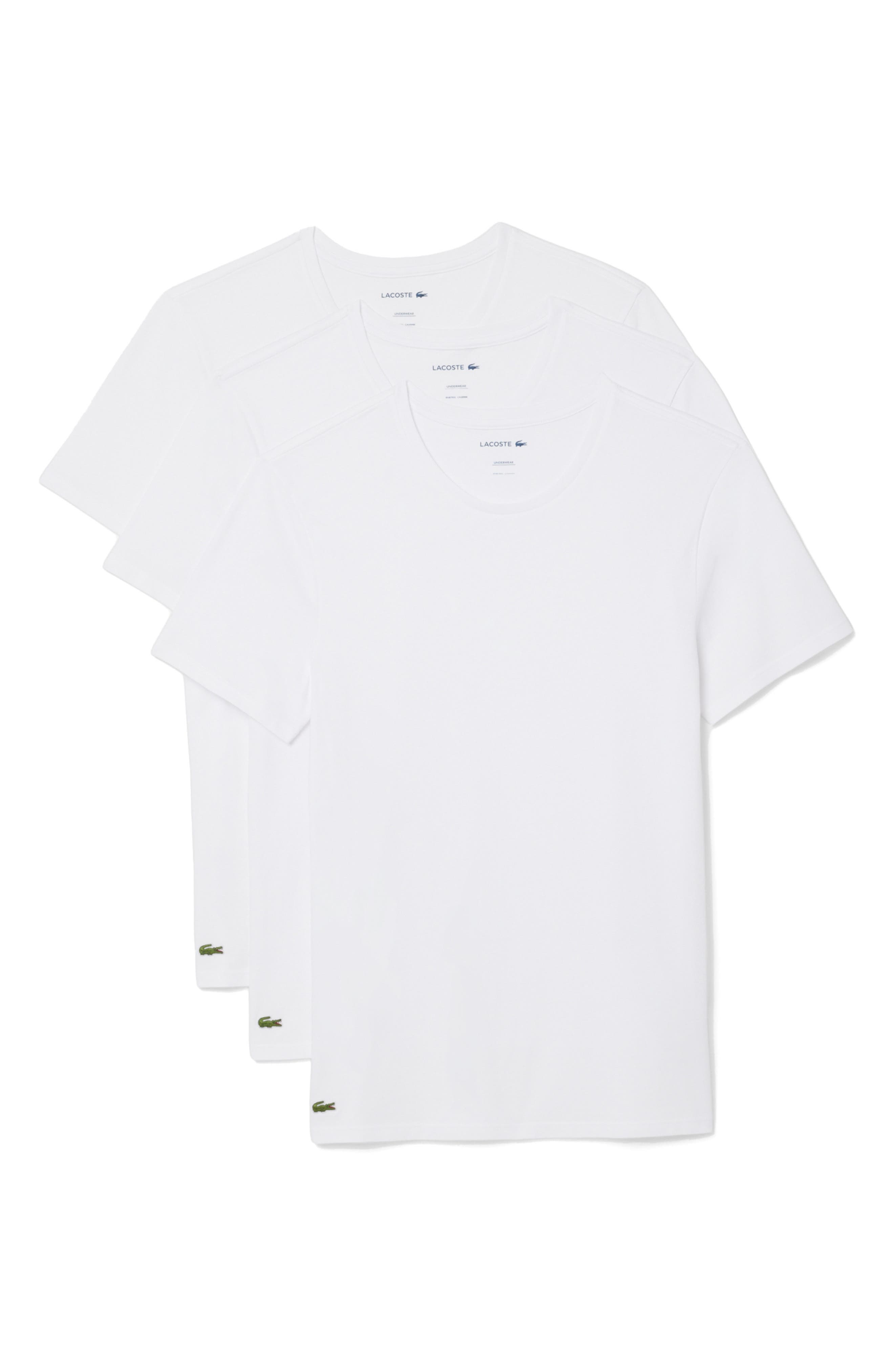 Lacoste 3-Pack Cotton Crewneck T-Shirts in White at Nordstrom - 3