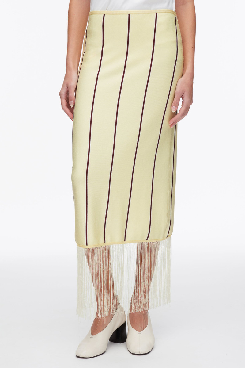 Stripe Midi Skirt with Fringe 6