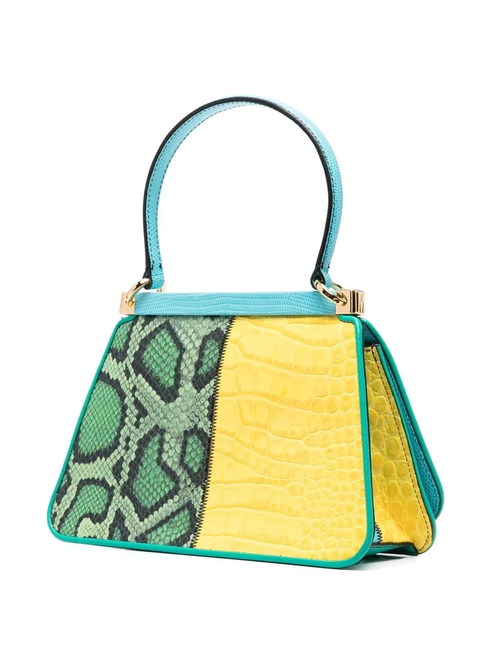 panelled python-print bag - 3