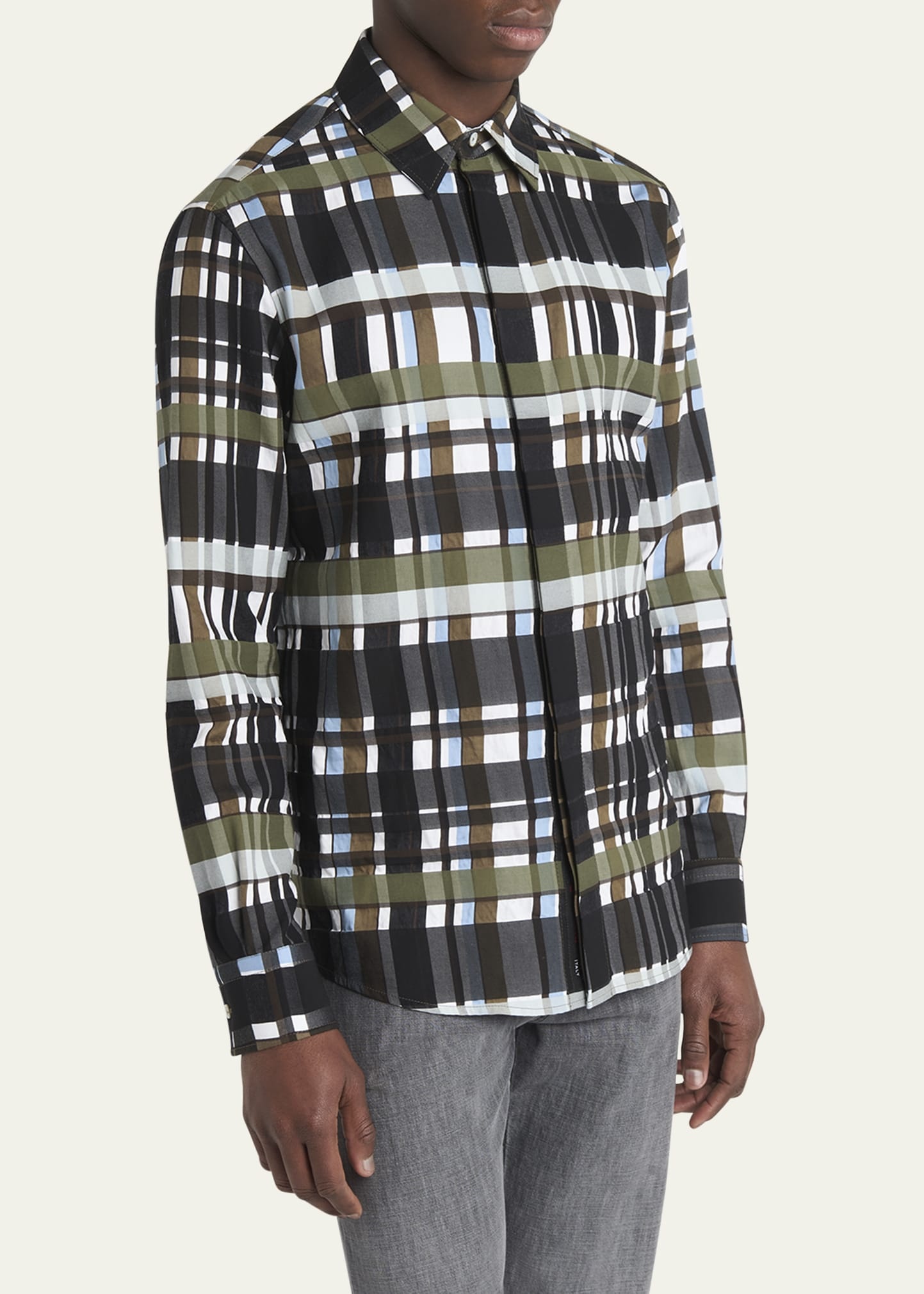 Men's Cotton Jumbo Plaid Casual Button-Down Shirt - 4