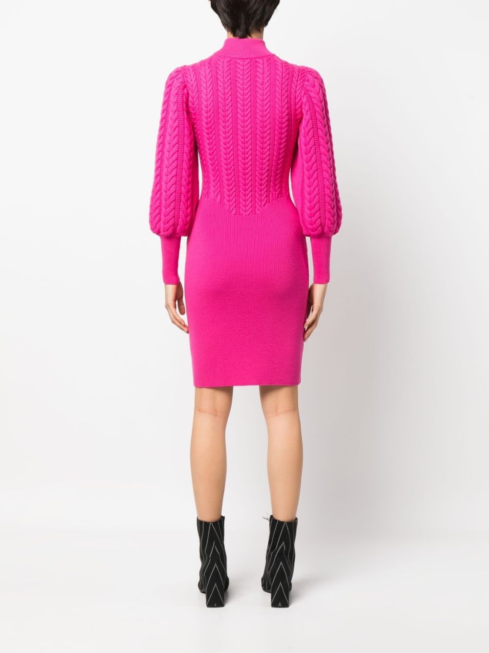 cable-knit high-neck dress - 4