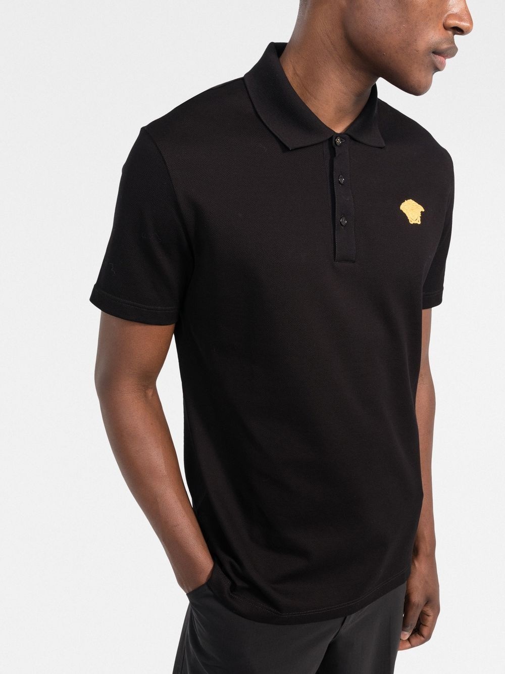 Medusa head motif polo shirt - 3