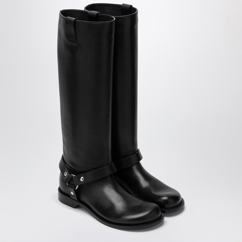 Loewe Campo Biker High Boot In Black Calfskin Leather Women - 1