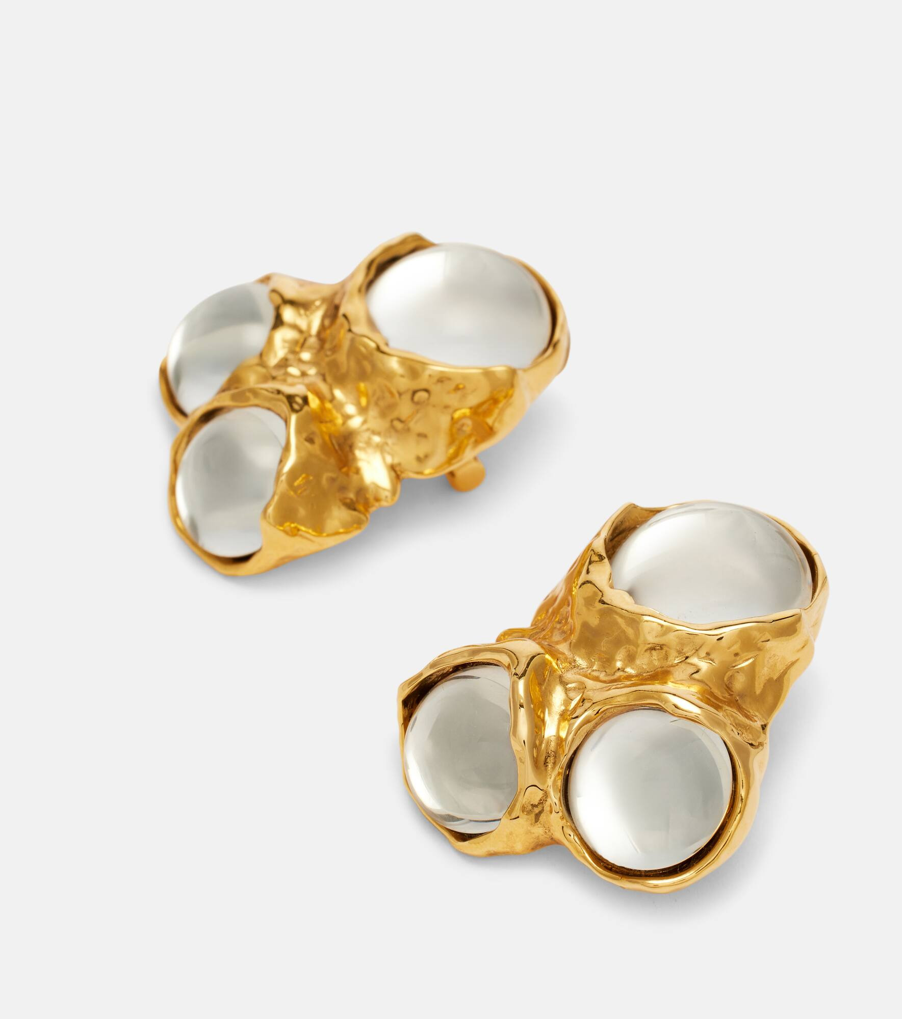 Bubble embellished clip-on earrings - 4