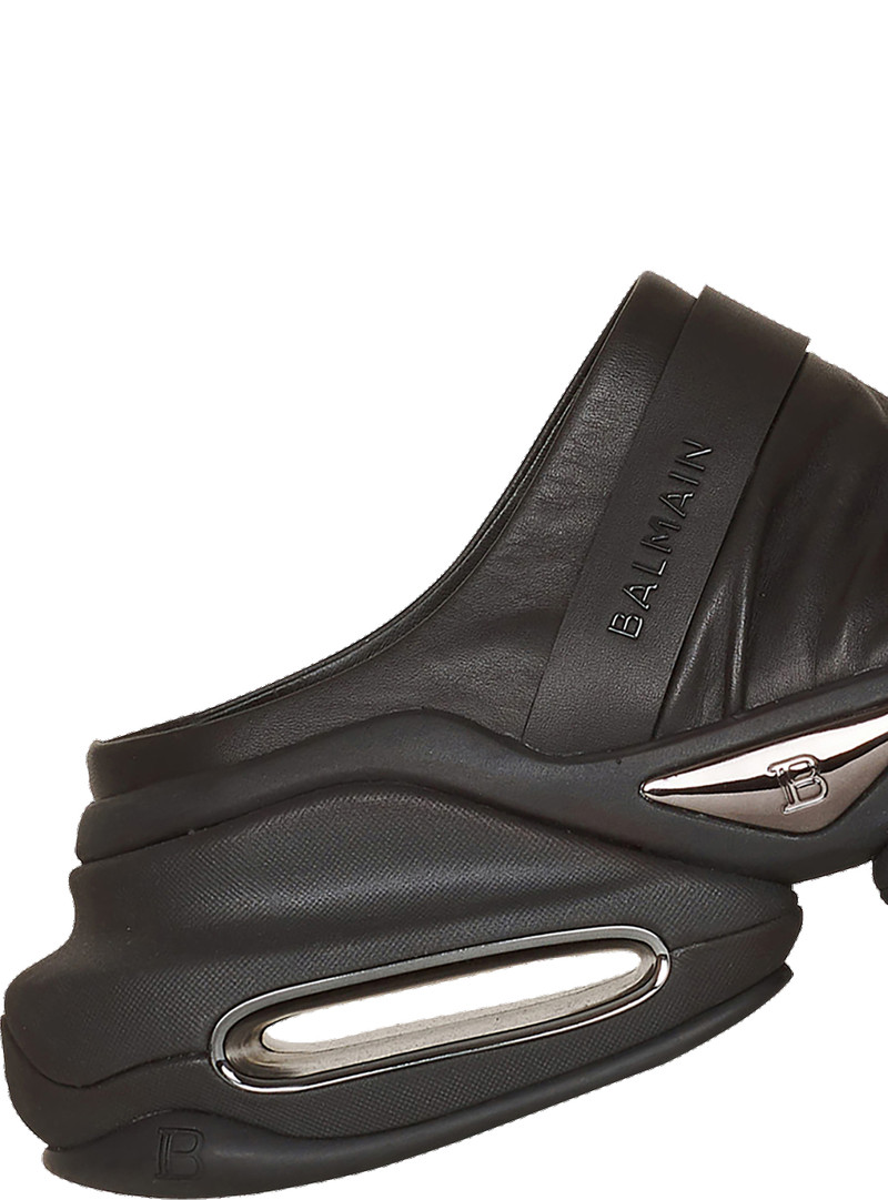 Balmain Draped leather B-Bold mule sneakers outlook