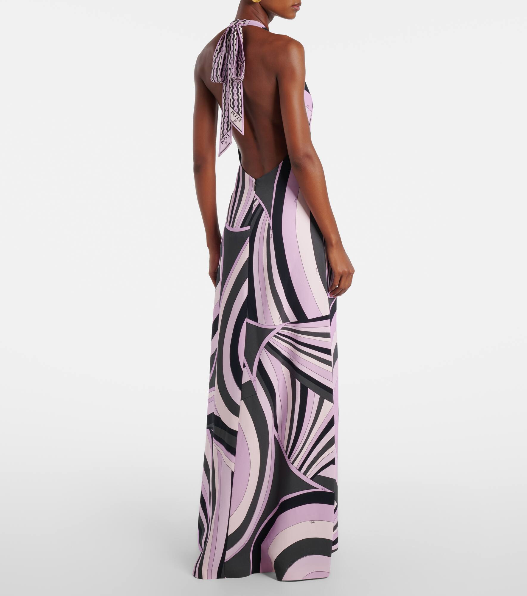 Iride halterneck satin gown - 3