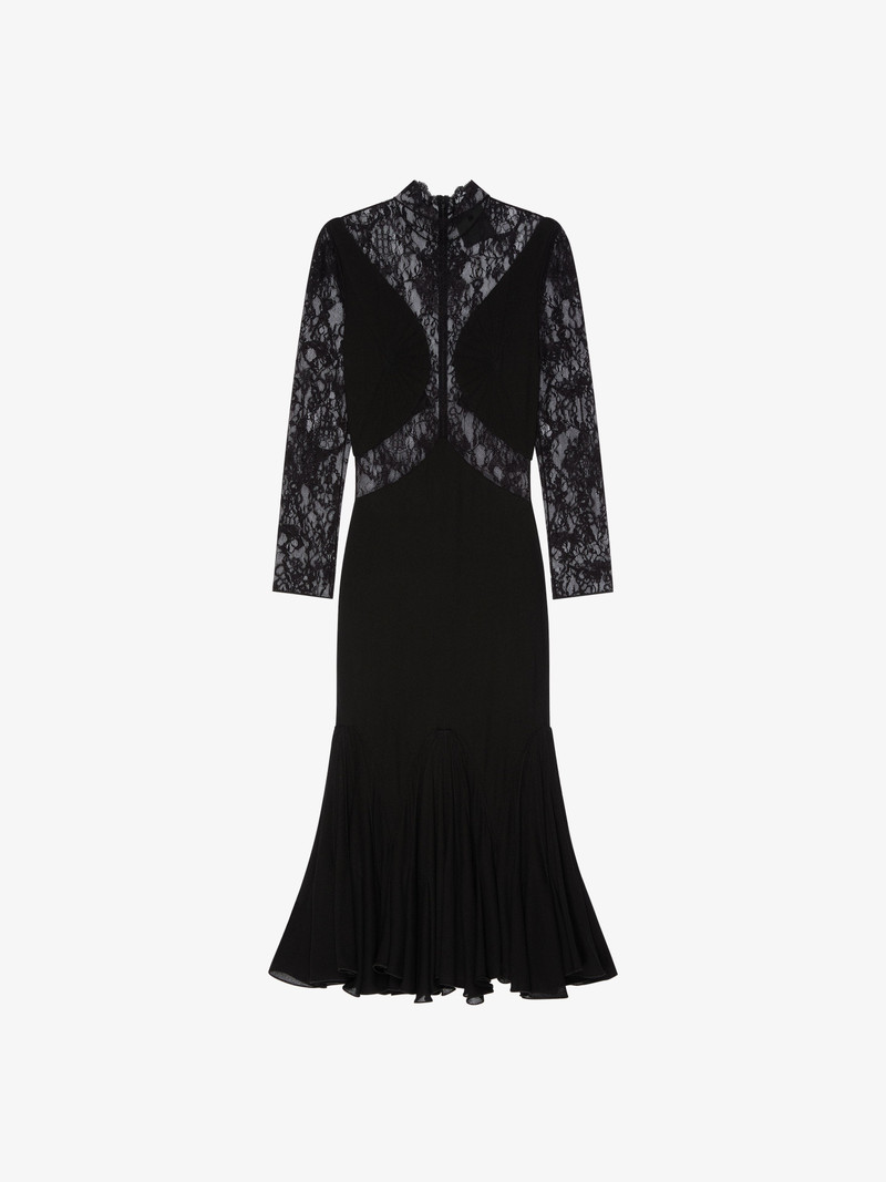 DRESS IN CHANDELIER LACE AND JERSEY - 1