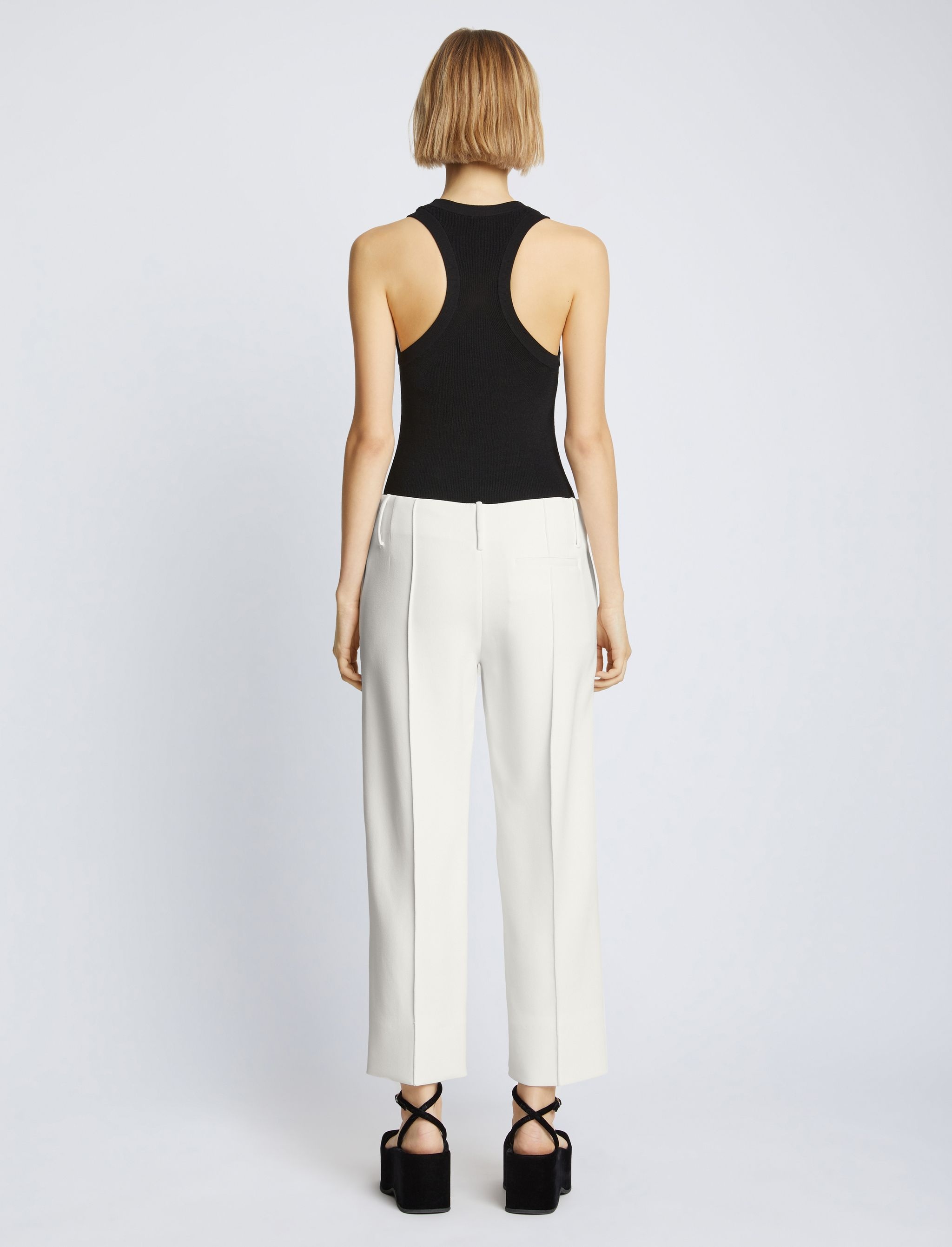 Bi-Stretch Crepe Cropped Pants - 4