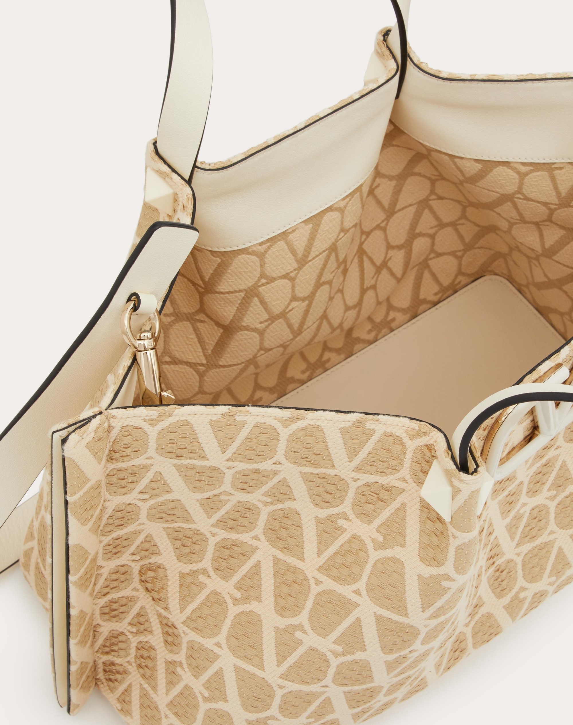 MEDIUM TOILE ICONOGRAPHE RAFFIA SHOPPING BAG - 7